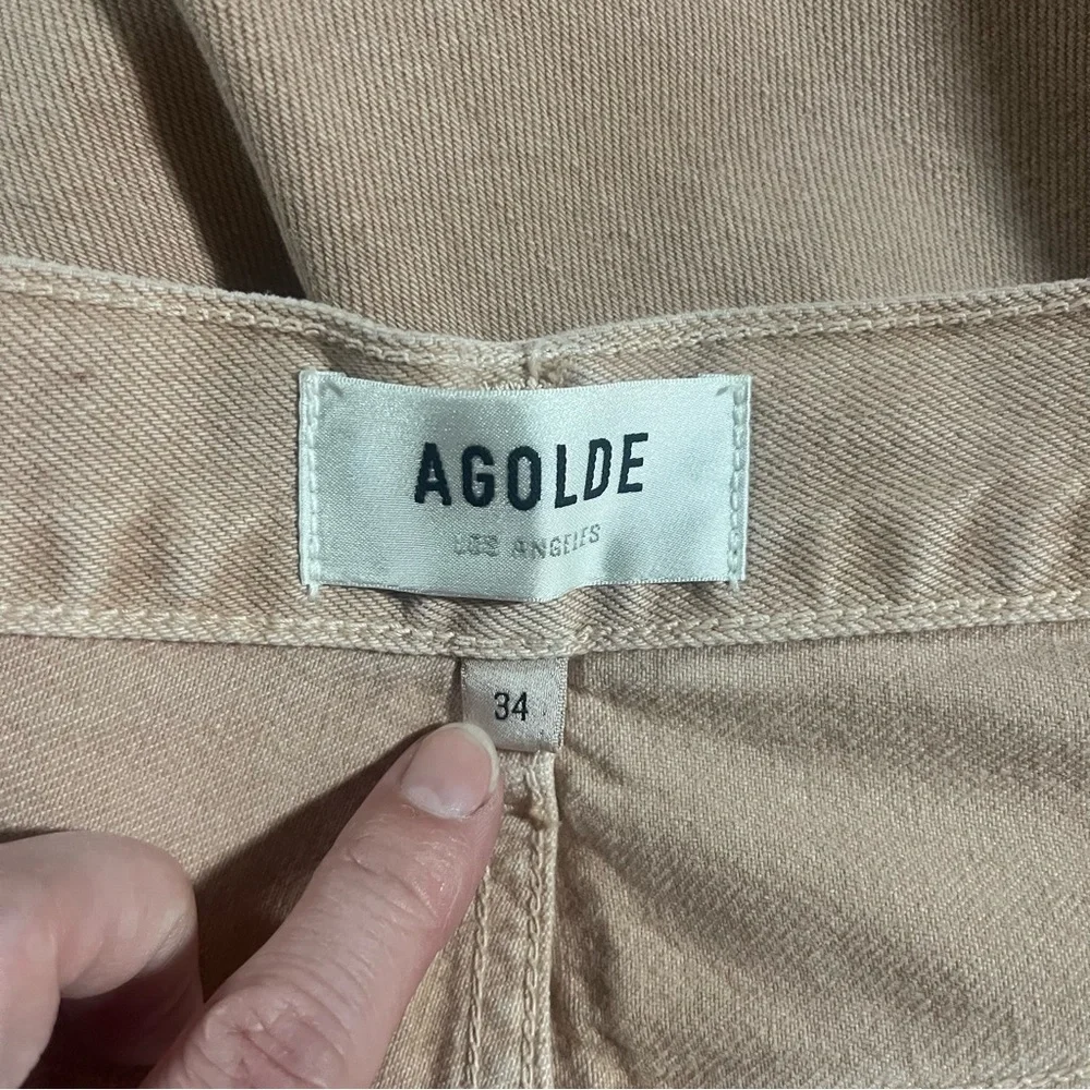 NWT AGOLDE Low Slung Baggy Pink Denim Pants - Picture 12 of 13